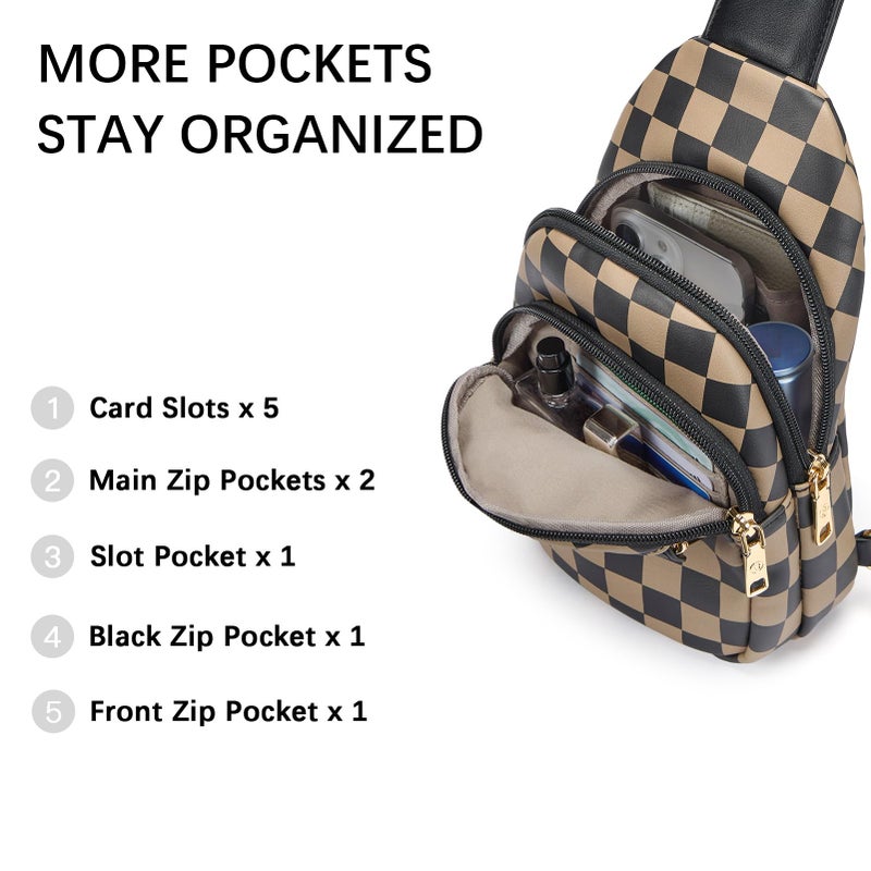 BOSTANTEN Small Sling Bag for Women Leather Crossbody Bags Fanny Pack Chest Bag for Travel - Image 4