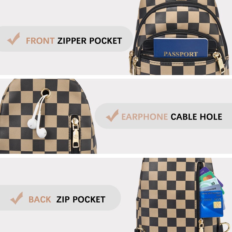 BOSTANTEN Small Sling Bag for Women Leather Crossbody Bags Fanny Pack Chest Bag for Travel - Image 5