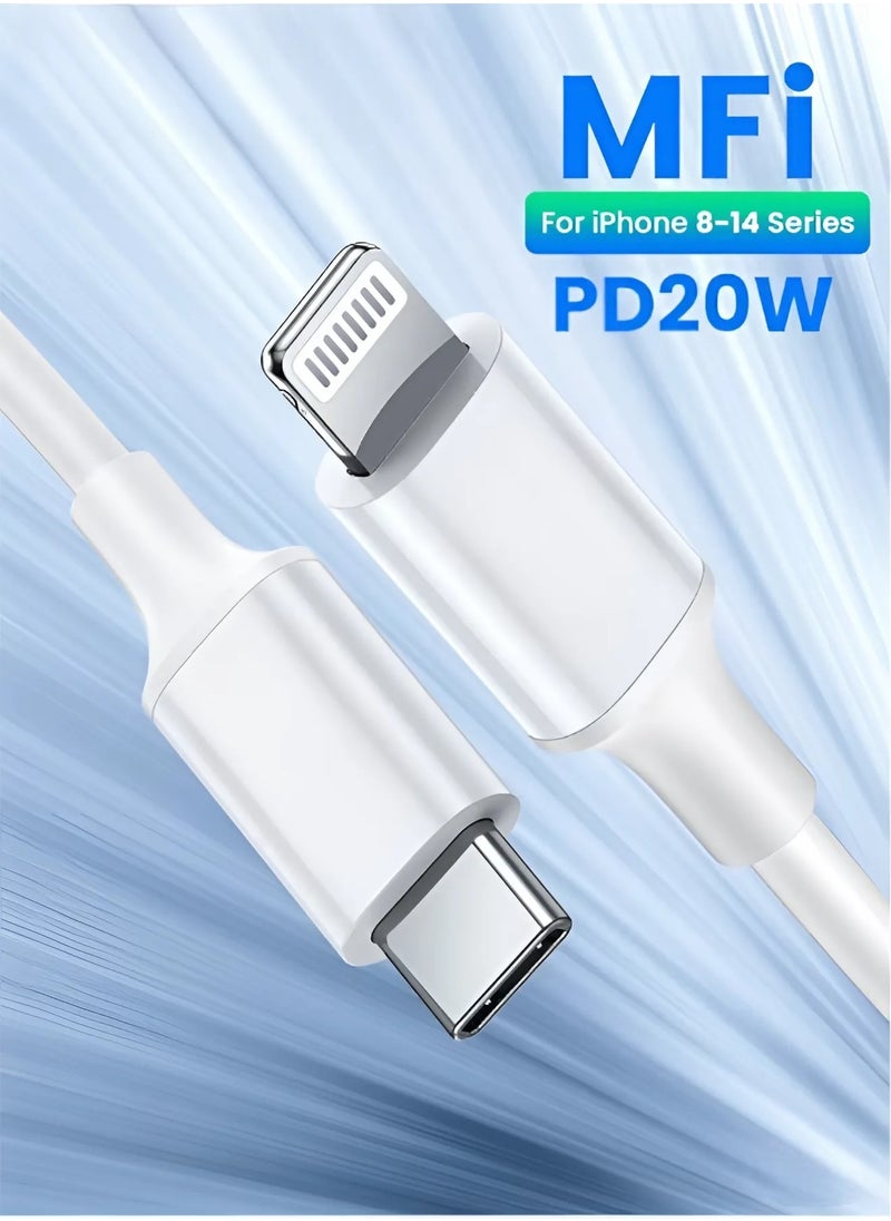 Generic - Original 1 Meter [MFi Certified] USB C to Lightning PD Fast Charging Charger Cable 20W for iPhone 14/14 Pro/14 Plus/14 Pro Max, iPad Pro and All iPhone 8-14 Series - Image 1