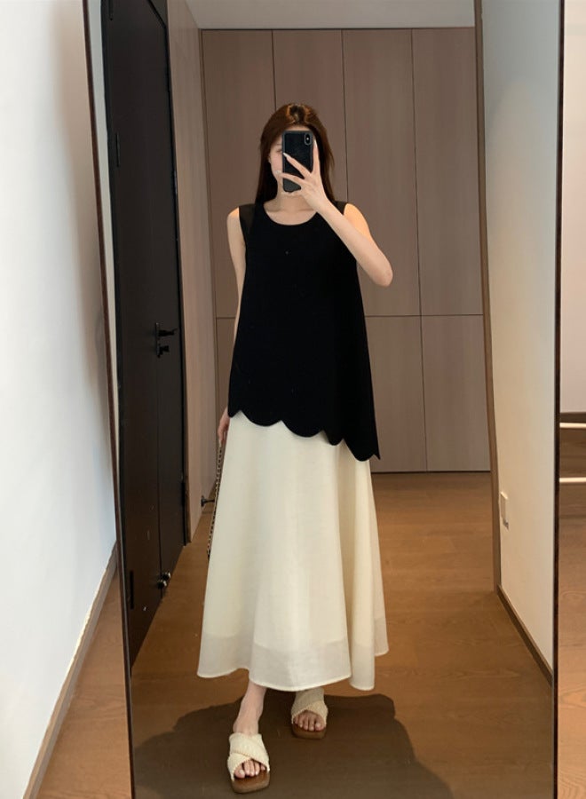 Yailla Tencel Acetate Linen Vest Dress 