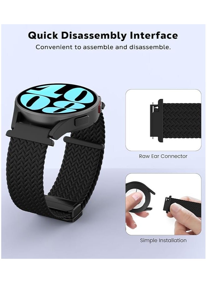 سوار مغناطيسي مقاس 20 مم لساعة سامسونج جالاكسي 7/6/5/4/FE مقاس 40 مم 44 مم/سوارات جالاكسي 6/4 الكلاسيكية مقاس 47 مم 43 مم 46 مم 42 مم/ساعة 5 برو مقاس 45 مم/ساعة 3 مقاس 41 مم/ساعة Active 2، حزام رياضي مغناطيسي مضفر من النايلون المرن - Image 5