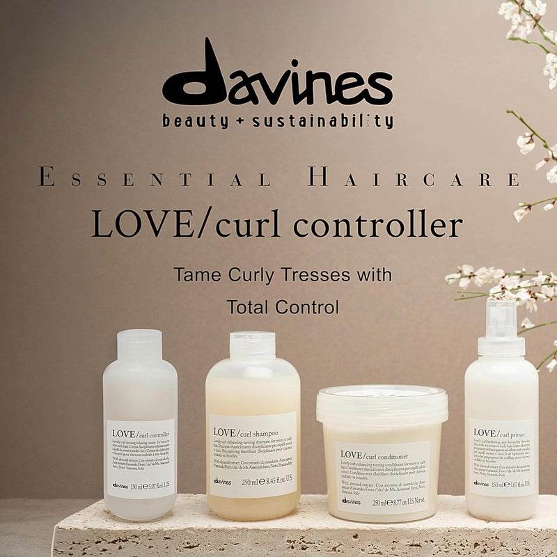 Davines LOVE Curl Primer, Anti-Humidity Blow-dry Prep Solution for Wavy And Curly Hair, Moisturizing Heat Protection, 5.07 Fl Oz - Image 3