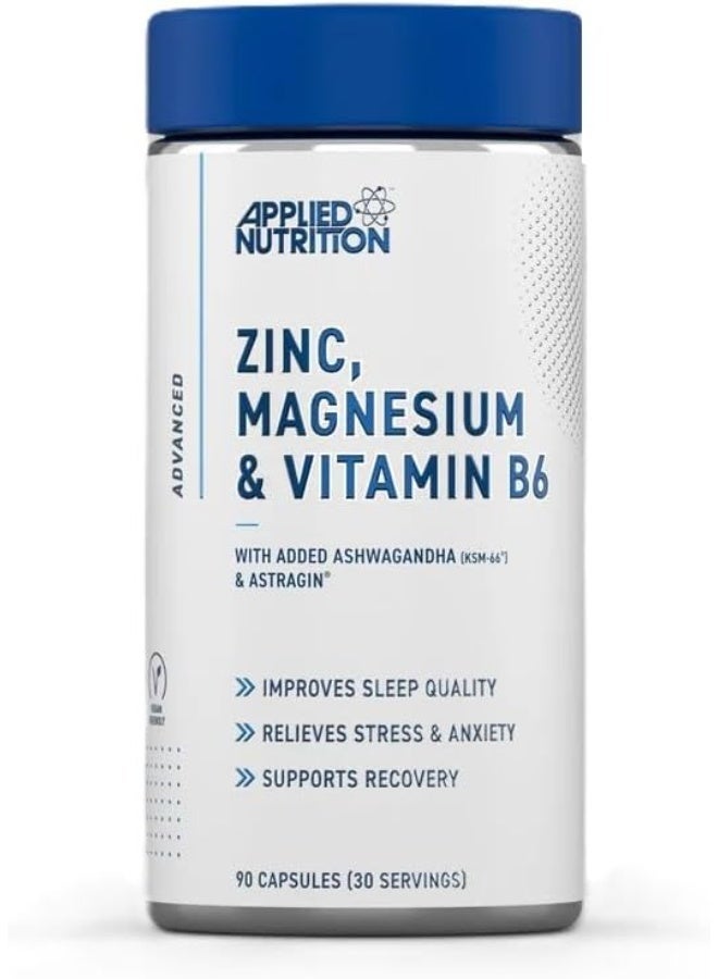أبلايد نيوتريشن زنك، مغنيسيوم وفيتامين B6 (ZMA) – 90 كبسولة – 30 حصة - Image 1