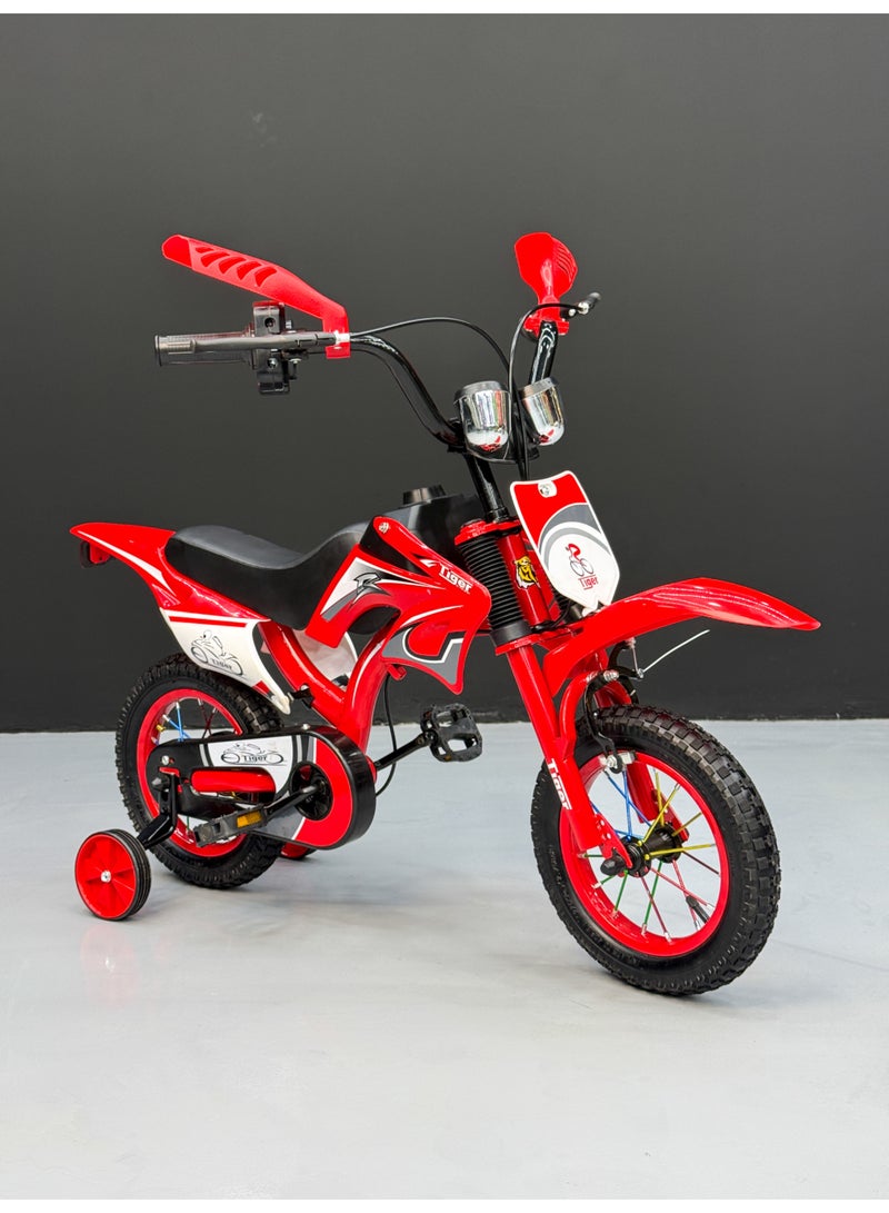 تايجر دراجة مقاس 12 انش بتصميم موتوسيكل رياضي لعمر 2-4 سنوات - Image 2