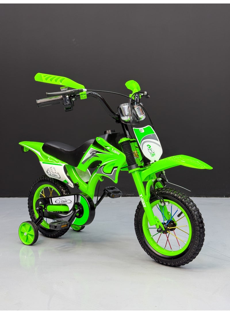 تايجر دراجة مقاس 12 انش بتصميم موتوسيكل رياضي لعمر 2-4 سنوات - Image 4