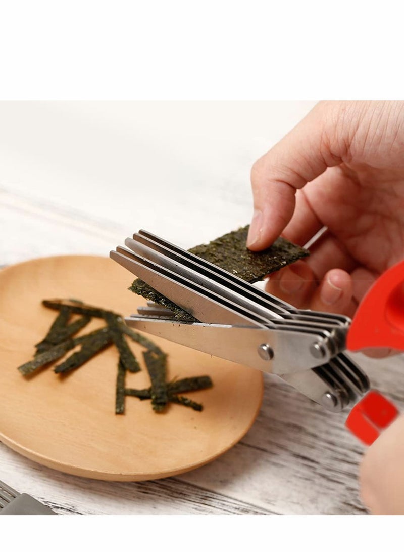 Excefore Shredder Scissors, Herb Scissors, Multipurpose 5 Blade Kitchen Herb Shears Herb Cutter for Chopping Basil Chive Parsley - Image 4
