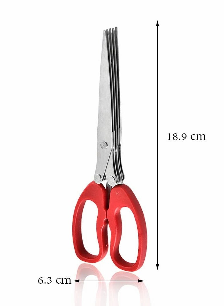 Excefore Shredder Scissors, Herb Scissors, Multipurpose 5 Blade Kitchen Herb Shears Herb Cutter for Chopping Basil Chive Parsley - Image 2