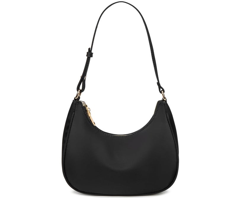 WSRYDJDL Crescent Shoulder Bags for Women Cute Hobo Tote Handbag Under the Arm Purses Mini Clutch Purse with Zipper Closure (Nylon Black) - Image 1
