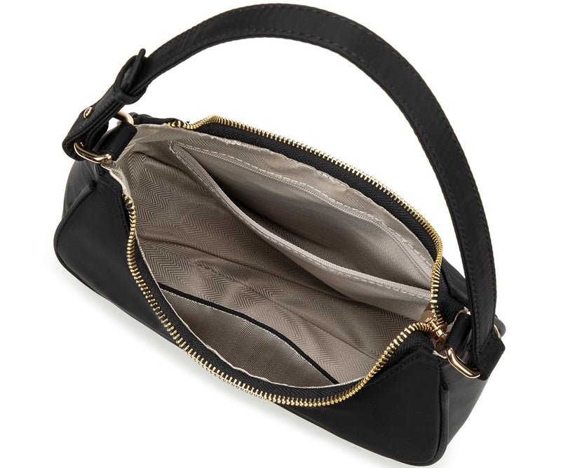 WSRYDJDL Crescent Shoulder Bags for Women Cute Hobo Tote Handbag Under the Arm Purses Mini Clutch Purse with Zipper Closure (Nylon Black) - Image 5