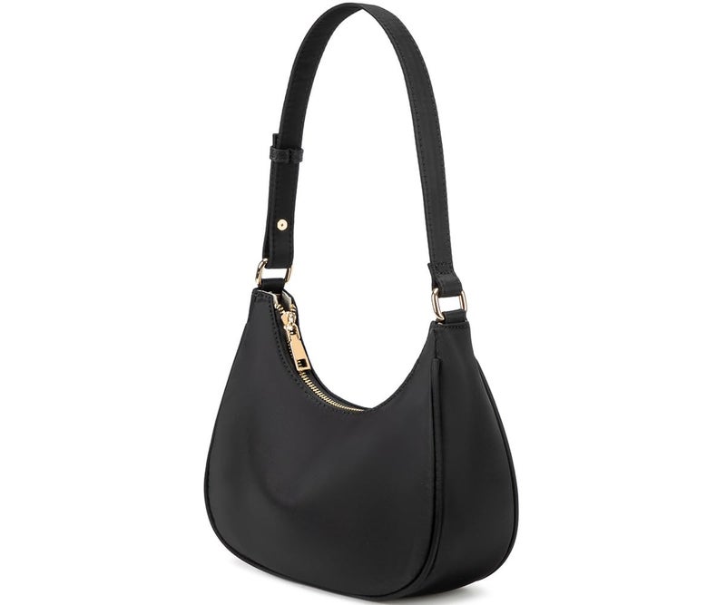 WSRYDJDL Crescent Shoulder Bags for Women Cute Hobo Tote Handbag Under the Arm Purses Mini Clutch Purse with Zipper Closure (Nylon Black) - Image 2