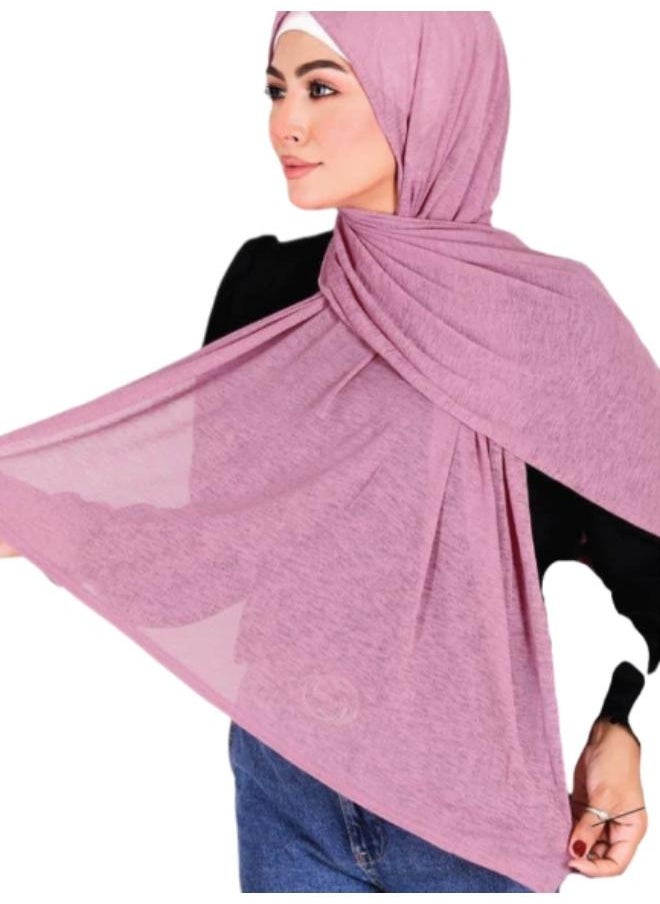 Generic - Luxury Islamic Hijab Kuwaiti Style For Women Kuwaiti Lycra Shawl Scarf Head Scarf Women Hijab Wrap (185x75cm),Lavender - Image 1