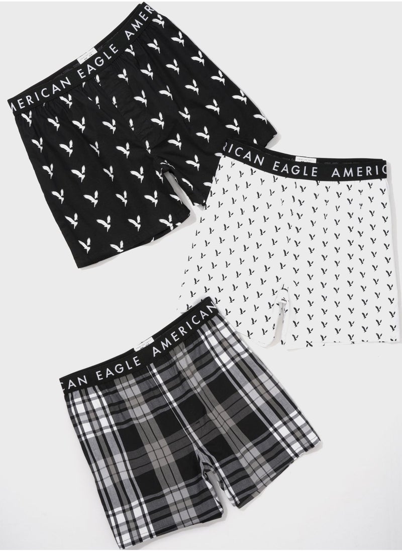 American Eagle - 3 Pack Logo Band Boxer Shorts - Image 1