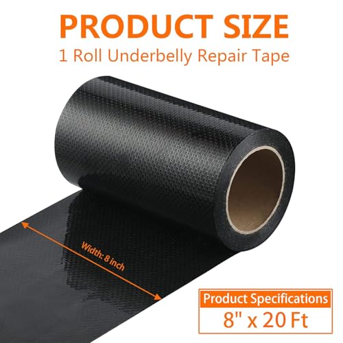 Rvhouse Underbelly RV Tape 8" x 20 Ft Premium Belly Material Waterproof Wearing Resistant Repair Fabric Tape for Belly Tears Holes Cuts of Motorhome Trailer RV Camper - Image 2