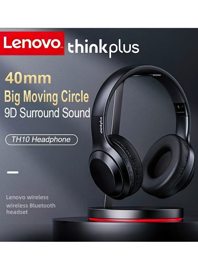 Lenovo Thinkplus TH10 Wireless Bluetooth Headphones For Game And Music Black - Image 2