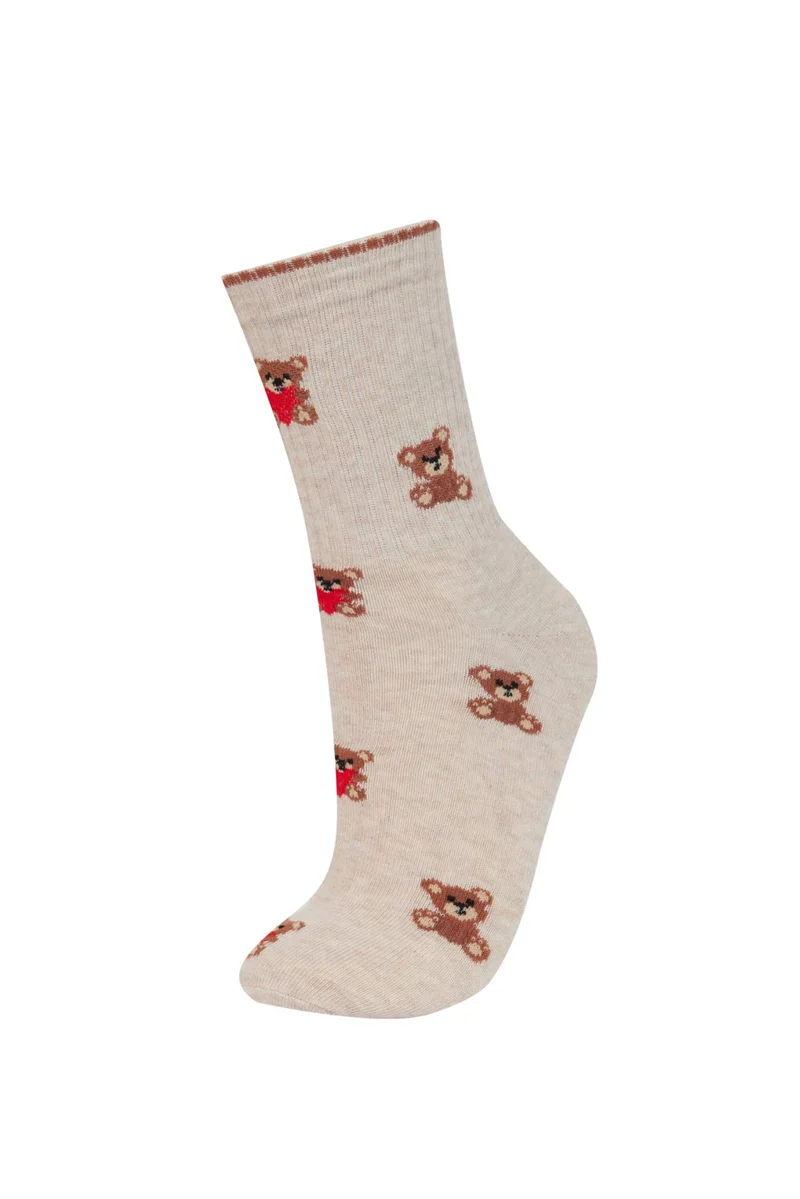 Defacto  Woman Comfortable Elastic 3 Piece Cotton Long Socks for Women | Best Price UAE