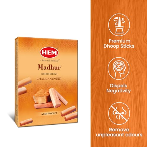 Hem Madhur Chandan Smriti Dhoop Sticks | Bambooless & Charcoal-Free | Rich Sandalwood Fragrance for Meditation, Puja & Sacred Rituals | Handcrafted Aroma | Approx. 20 Sticks | 60g | Burns 35-40 Min* - Image 4