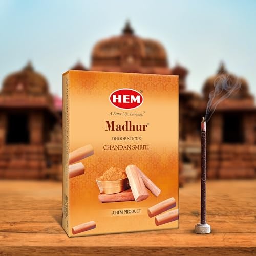 Hem Madhur Chandan Smriti Dhoop Sticks | Bambooless & Charcoal-Free | Rich Sandalwood Fragrance for Meditation, Puja & Sacred Rituals | Handcrafted Aroma | Approx. 20 Sticks | 60g | Burns 35-40 Min* - Image 3