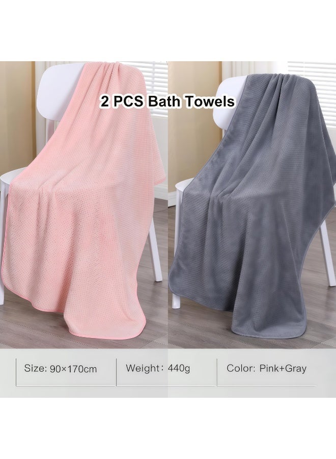 Microfiber Bath Towels, 90 x 170 cm, Set of 2, Super Soft, Highly Absorbent, Quick-Dry, Multipurpose Use Towel - Image 2