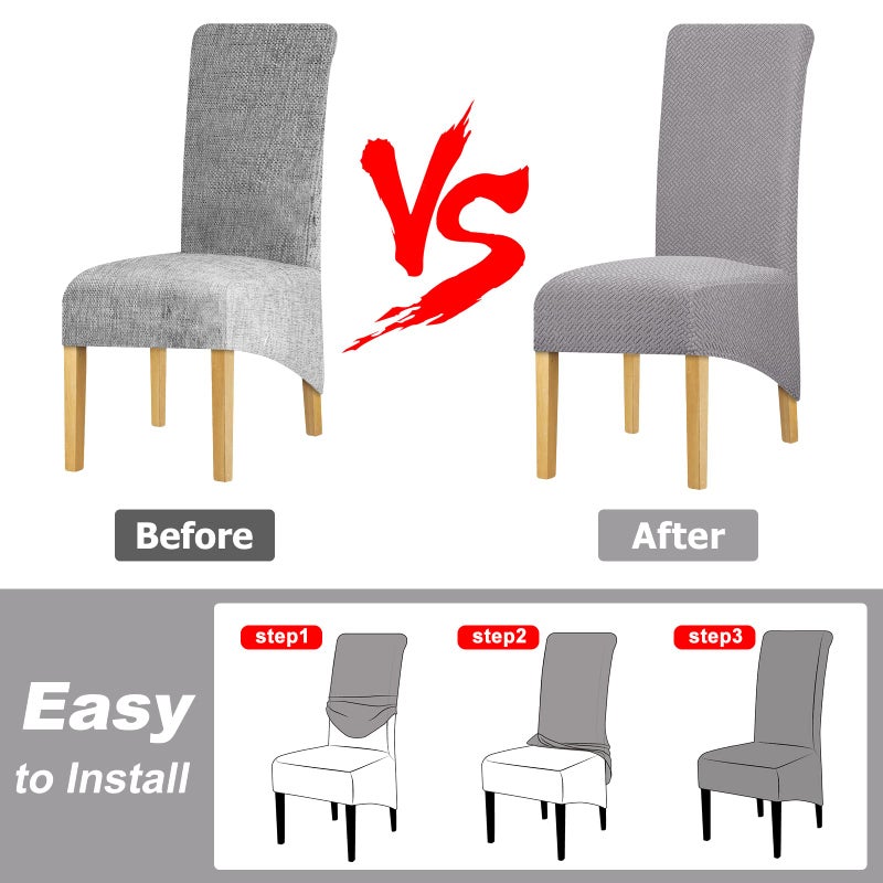 Lellen Oversize Dining Room Chair Covers Set of 4 - Image 5