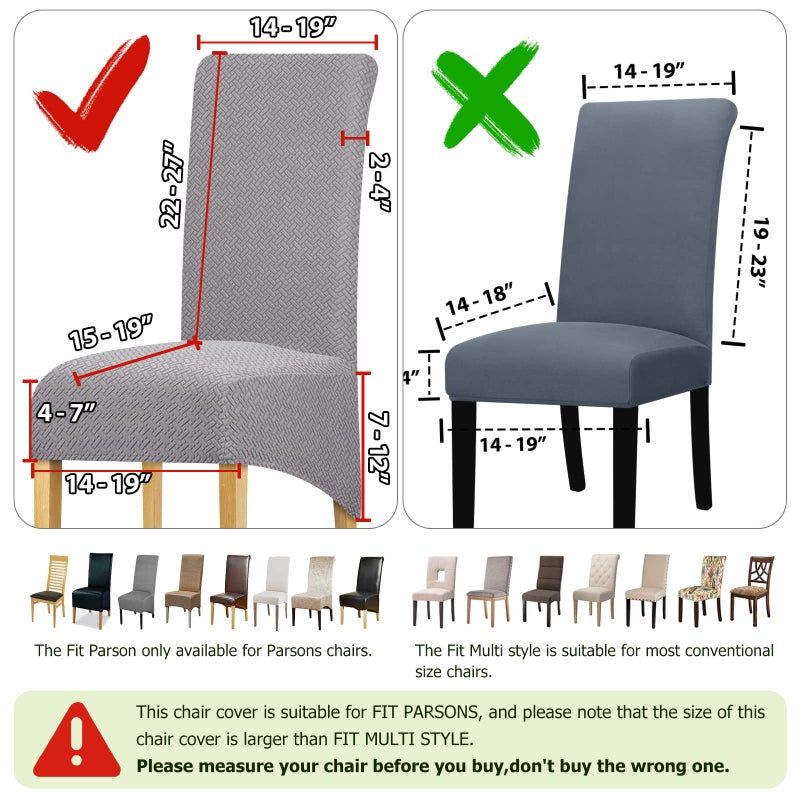 Lellen Oversize Dining Room Chair Covers Set of 4 - Image 4