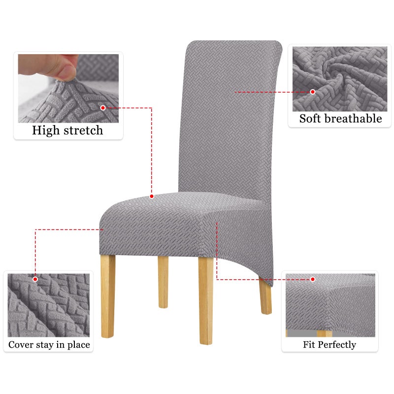 Lellen Oversize Dining Room Chair Covers Set of 4 - Image 3
