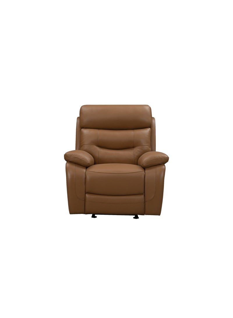 KING KOIL Noah Power Glider Recliner, Leather Tan - Image 2