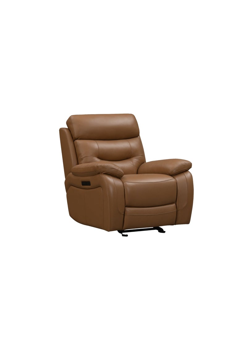 KING KOIL Noah Power Glider Recliner, Leather Tan - Image 3