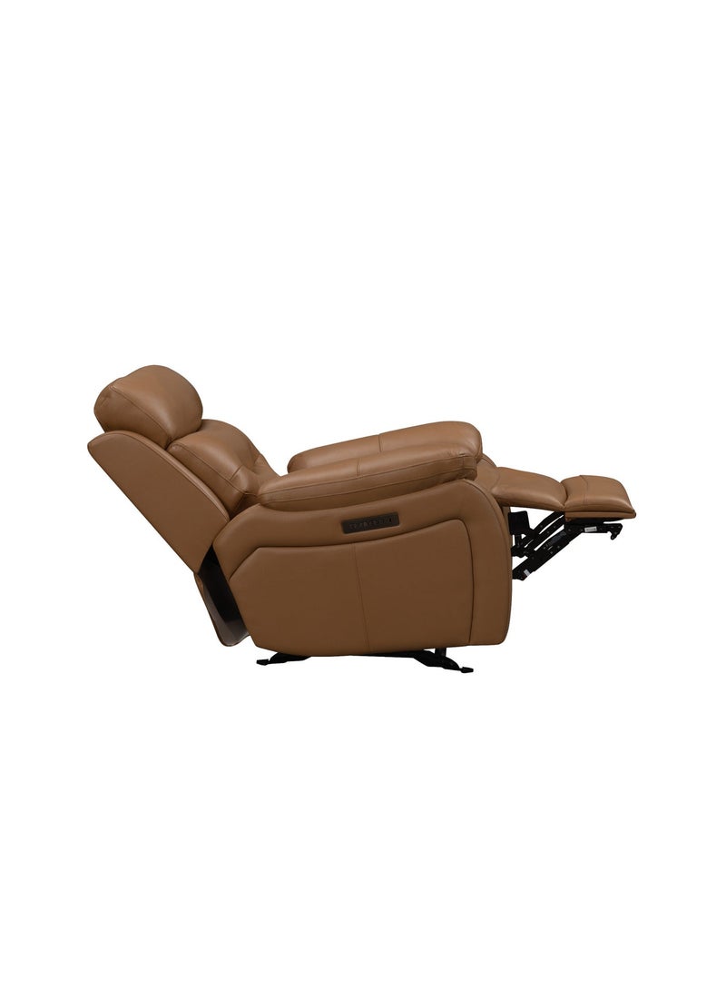 KING KOIL Noah Power Glider Recliner, Leather Tan - Image 5