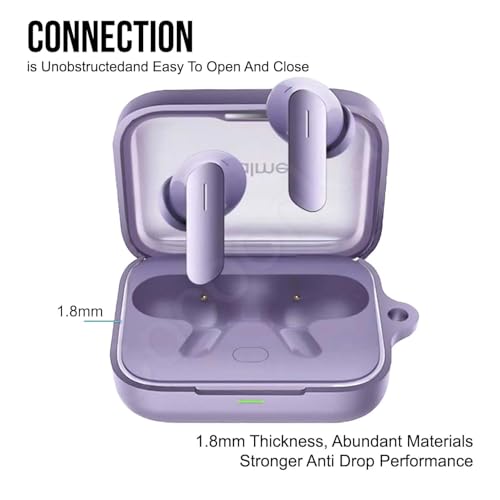 Cocoonkart Soft Silicone Case Cover Compatible for Realme Buds Air 7 | 7 Pro (Lavender Purple) - Image 5