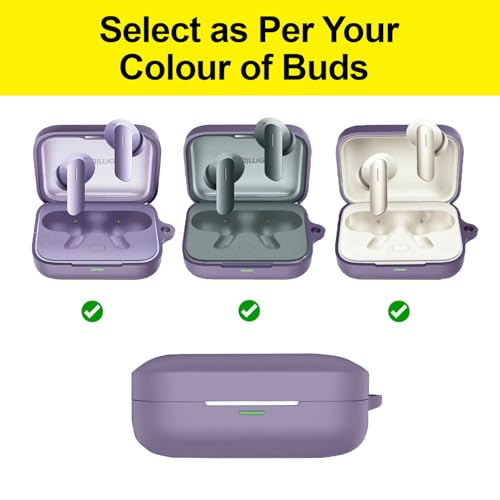 Cocoonkart Soft Silicone Case Cover Compatible for Realme Buds Air 7 | 7 Pro (Lavender Purple) - Image 4