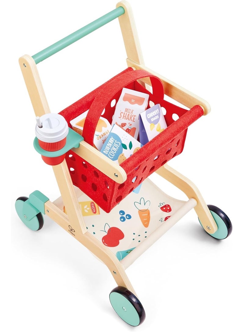 Hape Little Shopper's Shopping Cart with Basket - Image 4