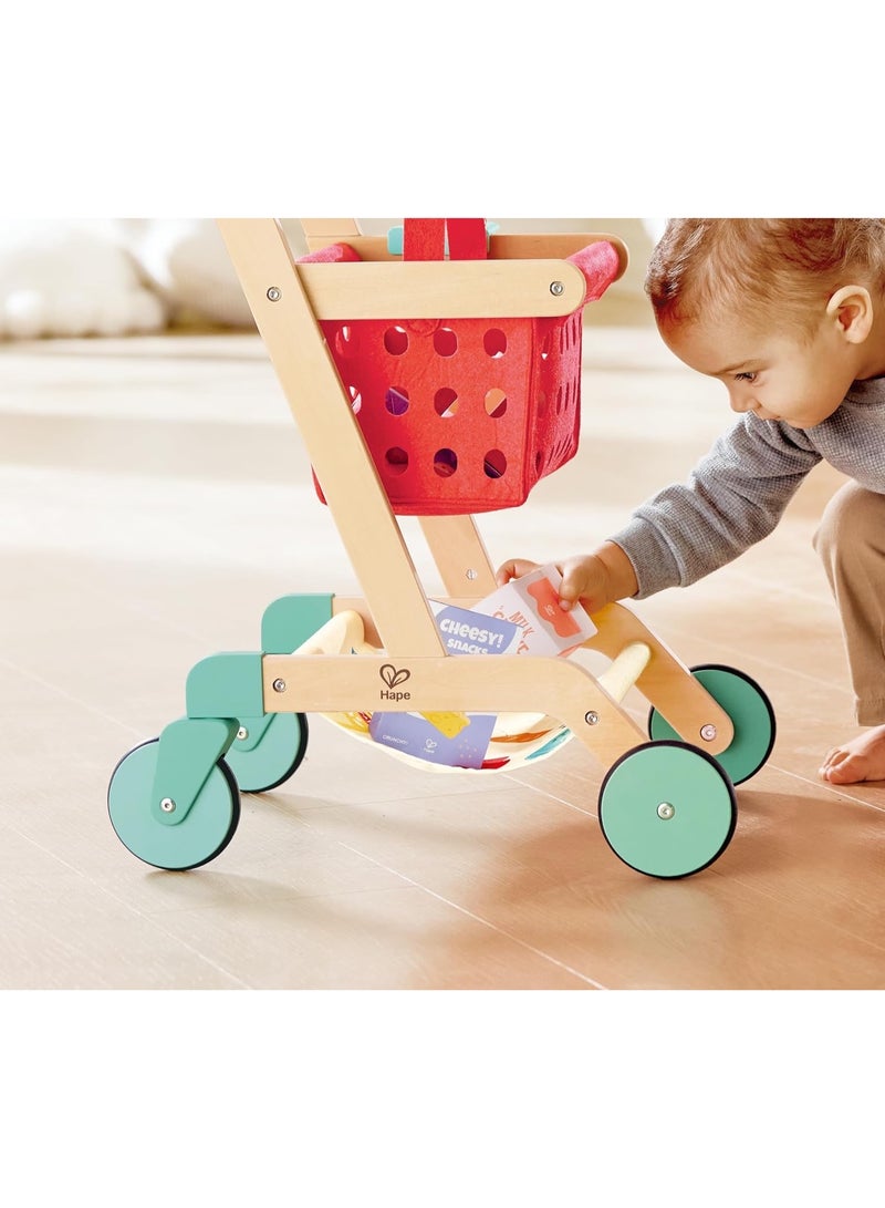 Hape Little Shopper's Shopping Cart with Basket - Image 5