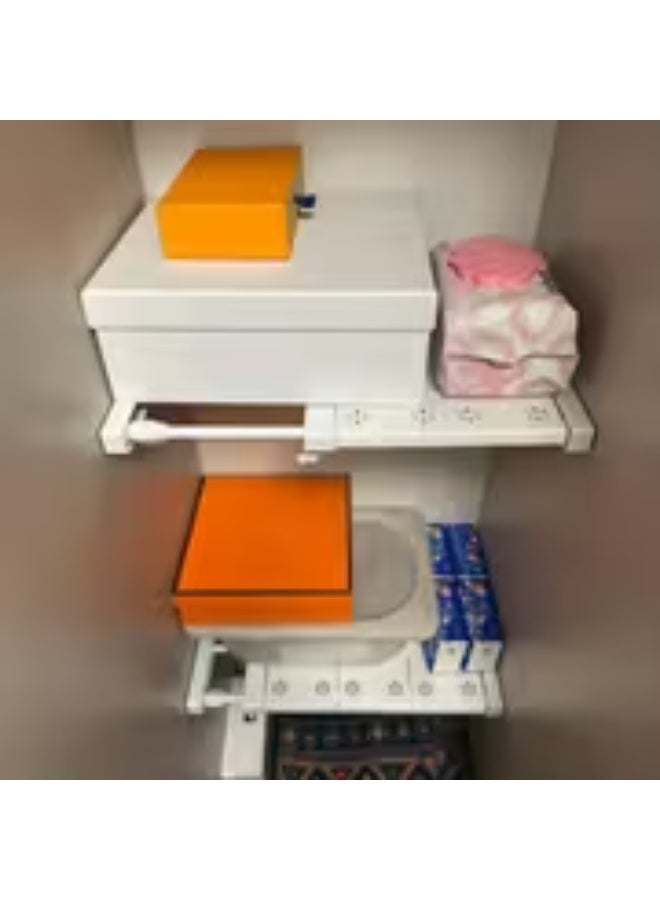 إيروريكس طقم أرفف تخزين قابل للتعديل من 3 قطع – وحدة تخزين بلاستيكية قوية بدون حفر وموفرة للمساحة، تصميم أبيض عصري قابل لتعديل الارتفاع مع فواصل وبطانات - Image 1