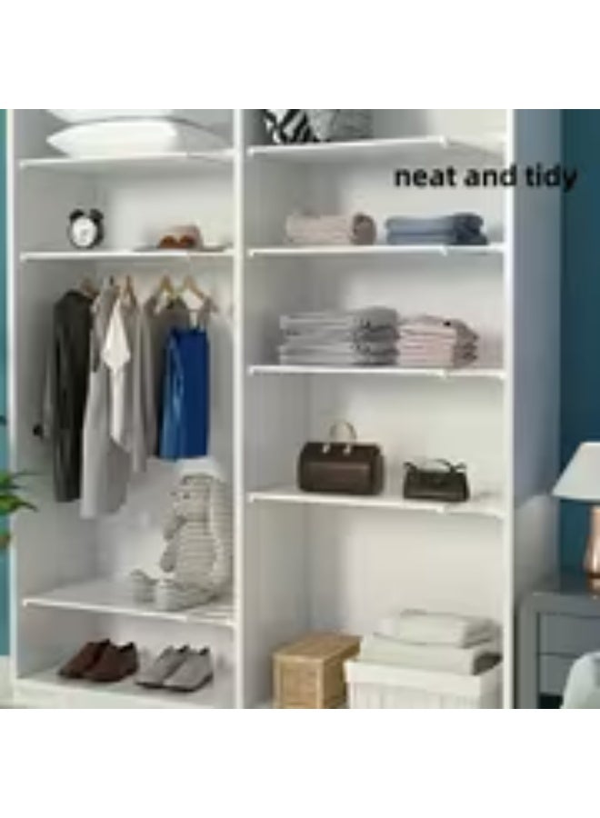 إيروريكس طقم أرفف تخزين قابل للتعديل من 3 قطع – وحدة تخزين بلاستيكية قوية بدون حفر وموفرة للمساحة، تصميم أبيض عصري قابل لتعديل الارتفاع مع فواصل وبطانات - Image 5