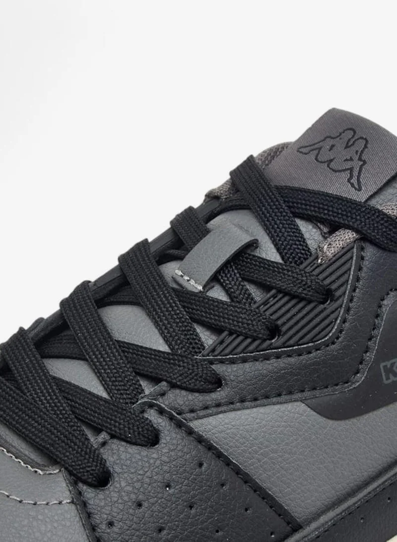 Kappa GREY Men's Perforated Sneakers with Lace-Up Closure for Men | Best Price UAE