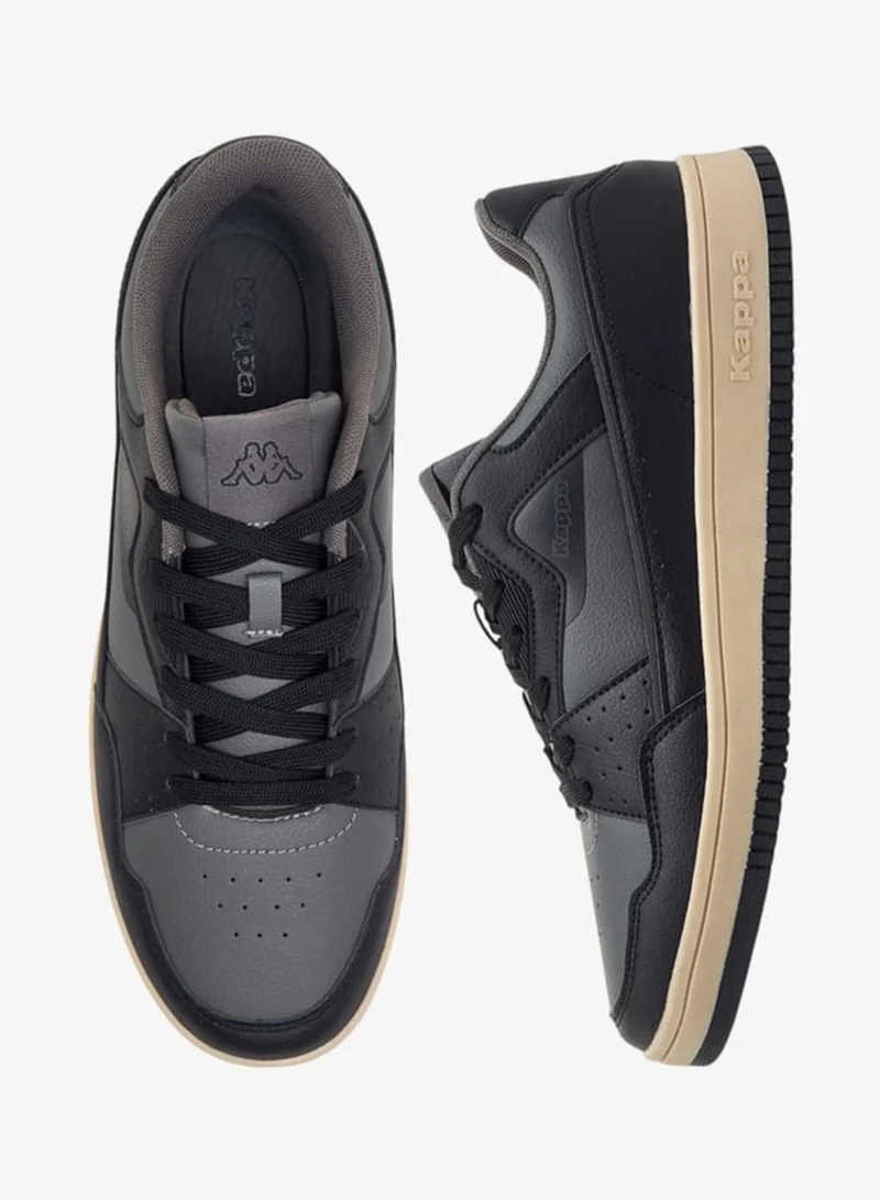 Kappa GREY Men's Perforated Sneakers with Lace-Up Closure for Men | Best Price UAE