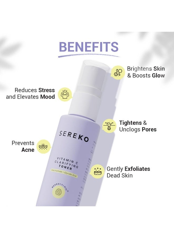 SEREKO Vitamin C Clarifying Face Toner with Niacinamide, Refreshing Spray Mist with Glycolic Acid for Bright, Glowing Skin | Tightens Pores, Balances pH, Controls Oil & Acne | All Skin Types for Women & Men - 15ml - Image 2