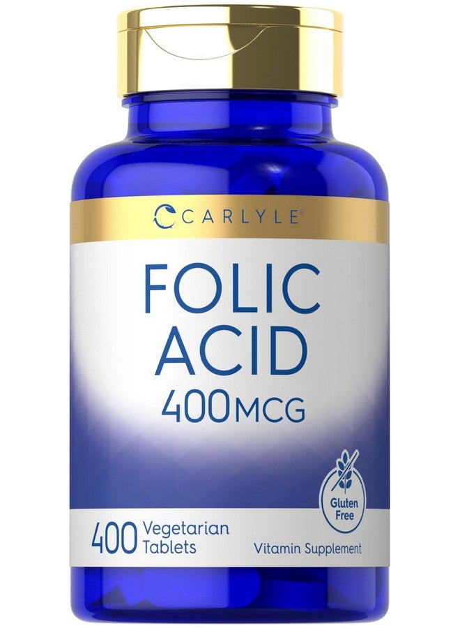 Carlyle Folic Acid 400 mcg | 400 Tablets | Vegetarian, Non-GMO, Gluten Free - Image 1