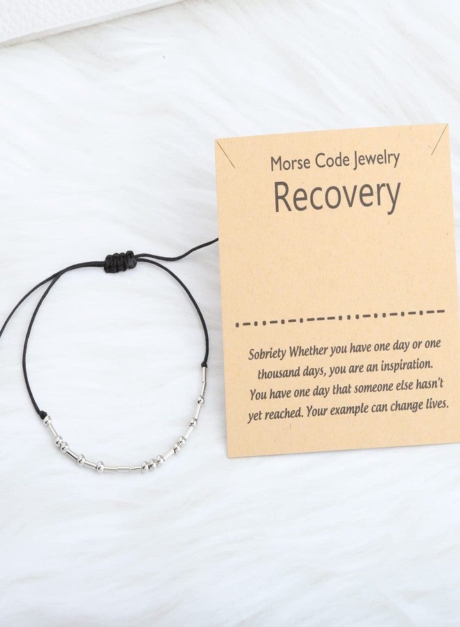 PLITI Sobriety Gift Addiction Recovery Gift AA NA Alcoholics Anonymous Gift New Beginning Gift Recovery Morse Code Bracelet - Image 4