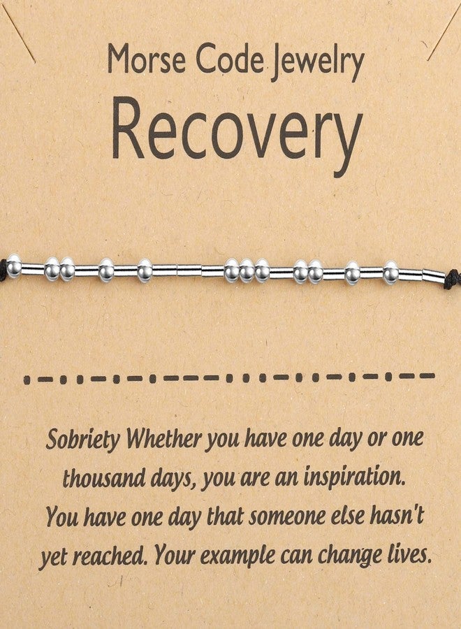 PLITI Sobriety Gift Addiction Recovery Gift AA NA Alcoholics Anonymous Gift New Beginning Gift Recovery Morse Code Bracelet - Image 1