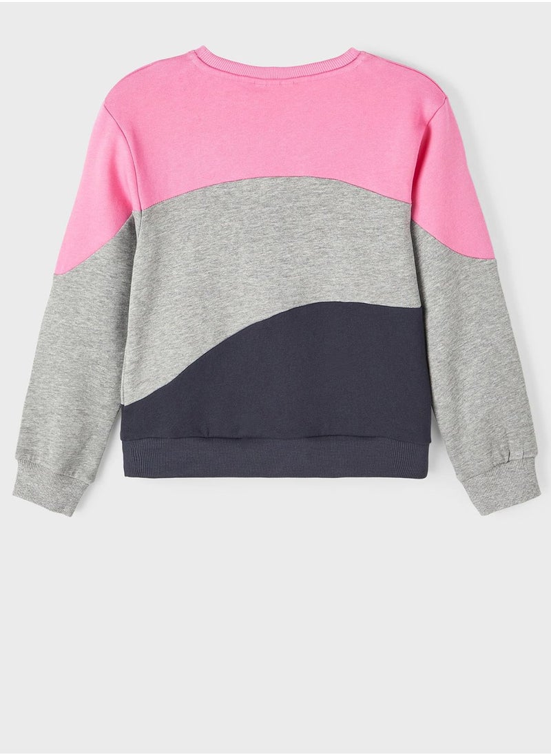 NAME IT - Kids Color Block Sweatshirt - Image 1