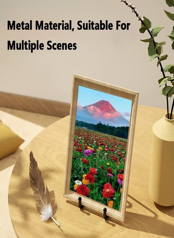 SEIWEI 2 Pack Plate Stands for Display - 4.5 Inch Metal Square Wire Plate Holder Display Stand Picture Frame Stand Holder Easel for Book, Decorative Plate, Plaque, Photo, Platter (Gold) - Image 4