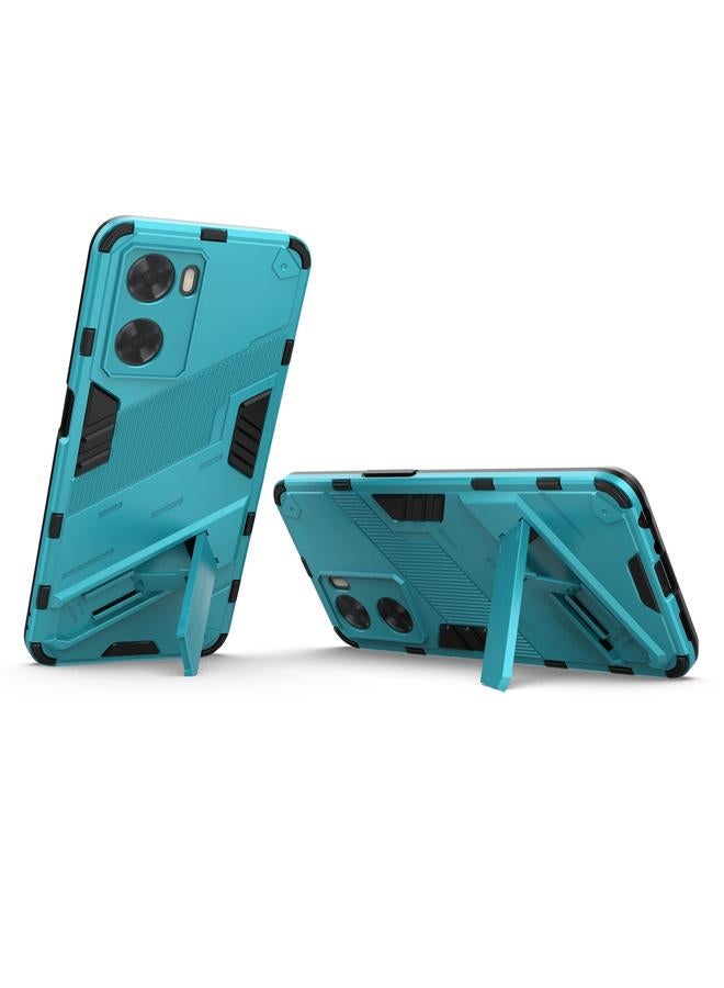 S-TOP Case For OPPO A57 4G Global Punk Armor 2 in 1 PC + TPU Shockproof Phone Case with Invisible Holder - Image 4