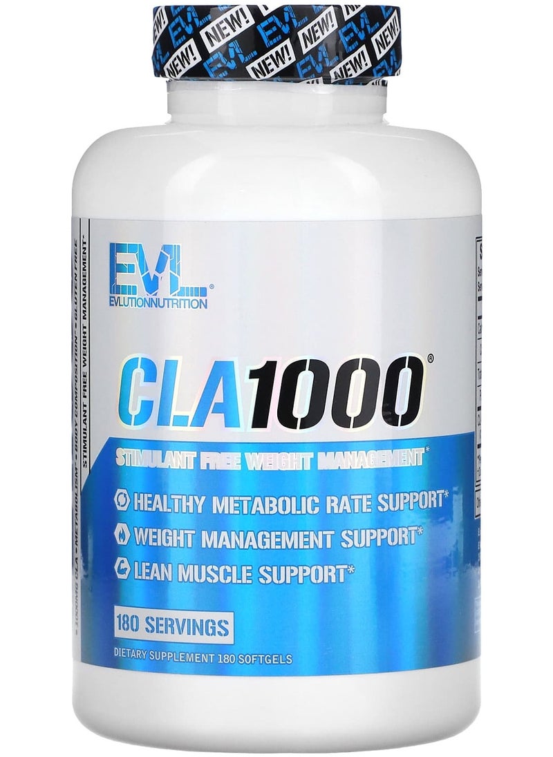 EVLUTION NUTRITION CLA1000, Stimulant Free Weight Management, 180 Softgels 