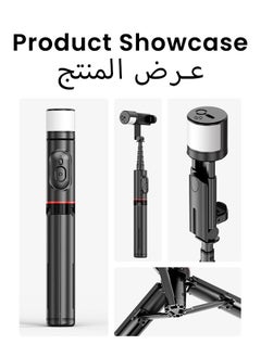Generic Selfie Stick Tripod with Fill Light, Extendable 3-in-1 Phone Tripod with Wireless Remote Control for Mobile Phone Makeup Selfie Live, Taking Selfie Photo/Videos/Vlog During Travel  - Image 2