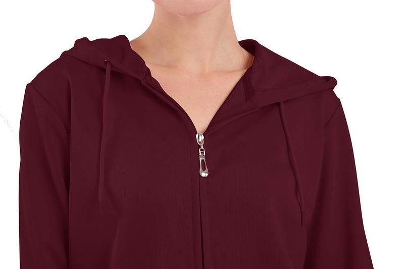 Facitisu Womens Sweat Suits 2 Piece Tracksuits Sweatsuits Outfits Hoodie Sweatshirt and Jogging Sweatpants Suit (Burgundy, M) - Image 4