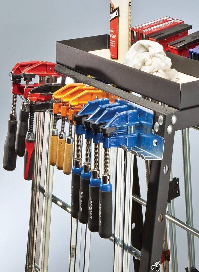 Rockler F-Clamp Rack for Wood Clamps (24-3/8”), Rack Helps to Store Heavy Duty Clamps - Galvanized Steel Clamp Rack - Store Clamps up to .30” Wide - Workshop Organizers and Storage - Image 3
