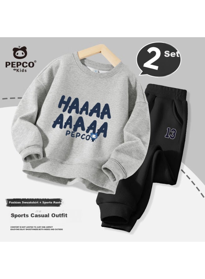 Pepco Boys' Spring And Autumn Outfit New Boys' Spring Clothing Kids Sweatshirt Lightweight Sports Pants Two-piece Set