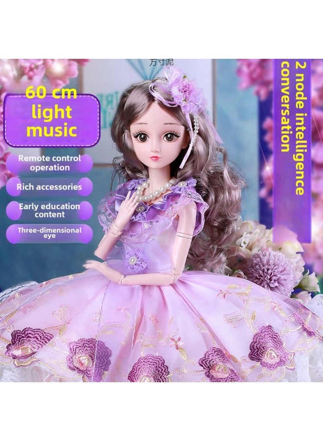 60cm Smart Doll Oversized Talking Girl Kids Toy Dress Up Doll Princess Birthday-Color: Princess Tinalin-Height:Smart Dialogue 61.1cm Set Clothes Gift B Gift Box - Image 5