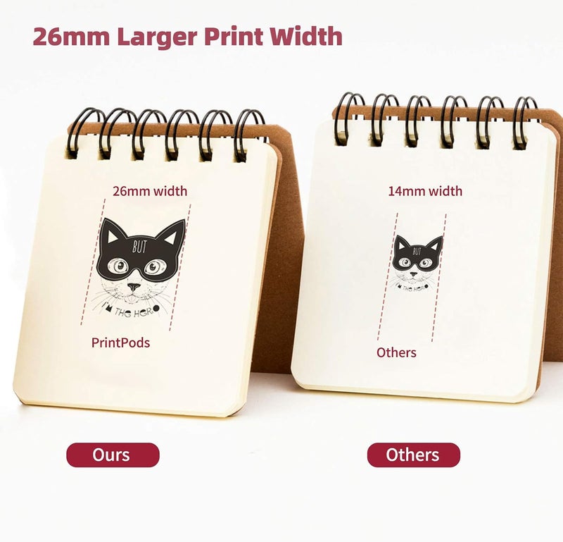 PrintPods Handheld Printer Mini Portable Inkjet Printer with Ink Cartridge WiFi Connection Compatible with Android/iOS Smartphone - Image 5